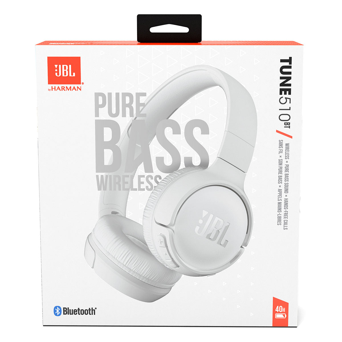 JBL Tune 510BT Wireless On-Ear Headphones - White