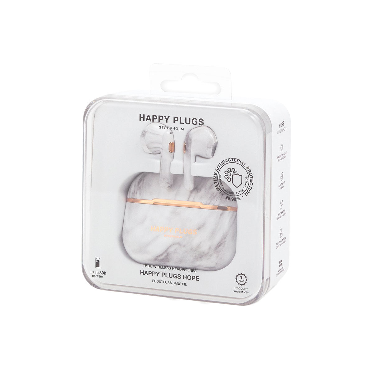 Happy Plugs Hope - White Marble