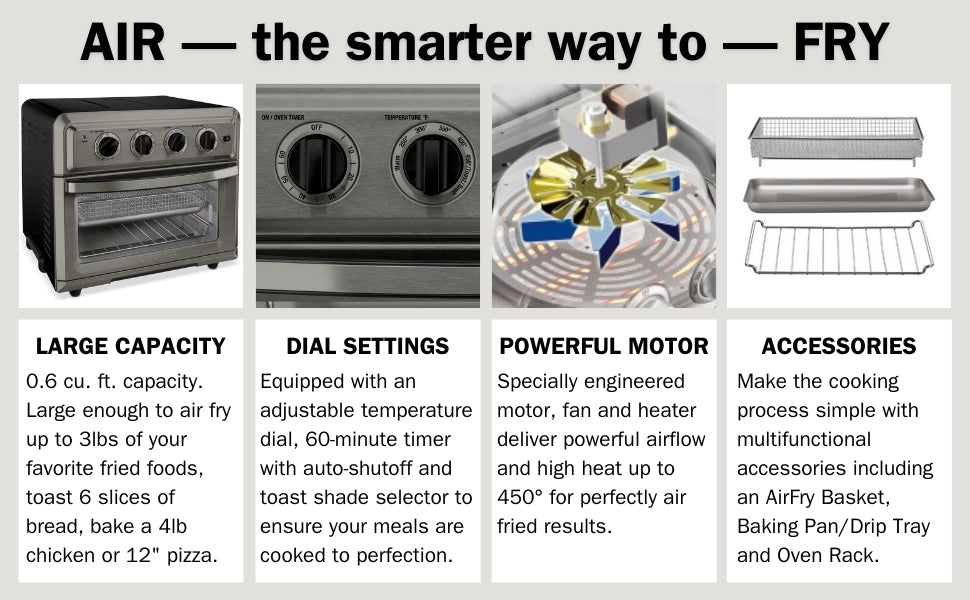 Cuisinart Air Fryer Toaster Oven -Black Stainless Steel