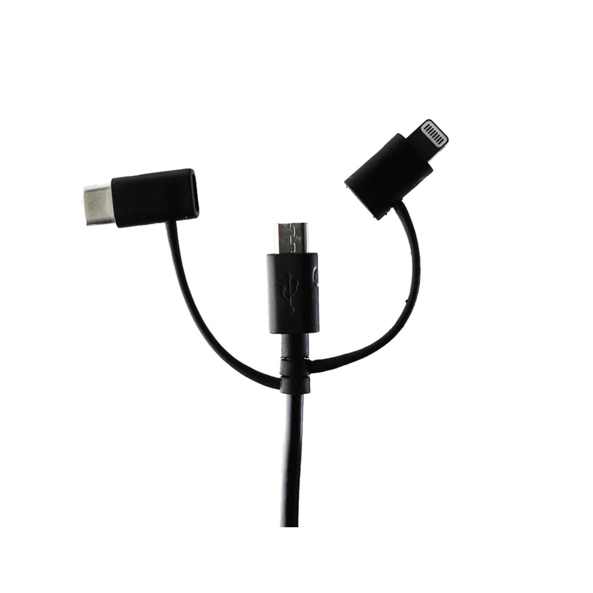 Key 3-In-1 Cable With Micro USB/Lighting and USB-C Adaptor (3 Ft/1M)